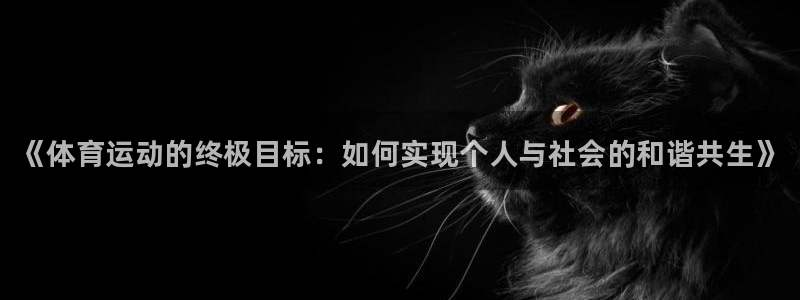 一竞技官方正版app娱乐40996：《体育运动的终极目标：如