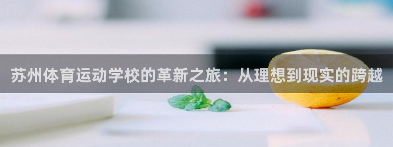  一竞技是什么平台：苏州体育运动学校的革新之旅：从理想到现实的
